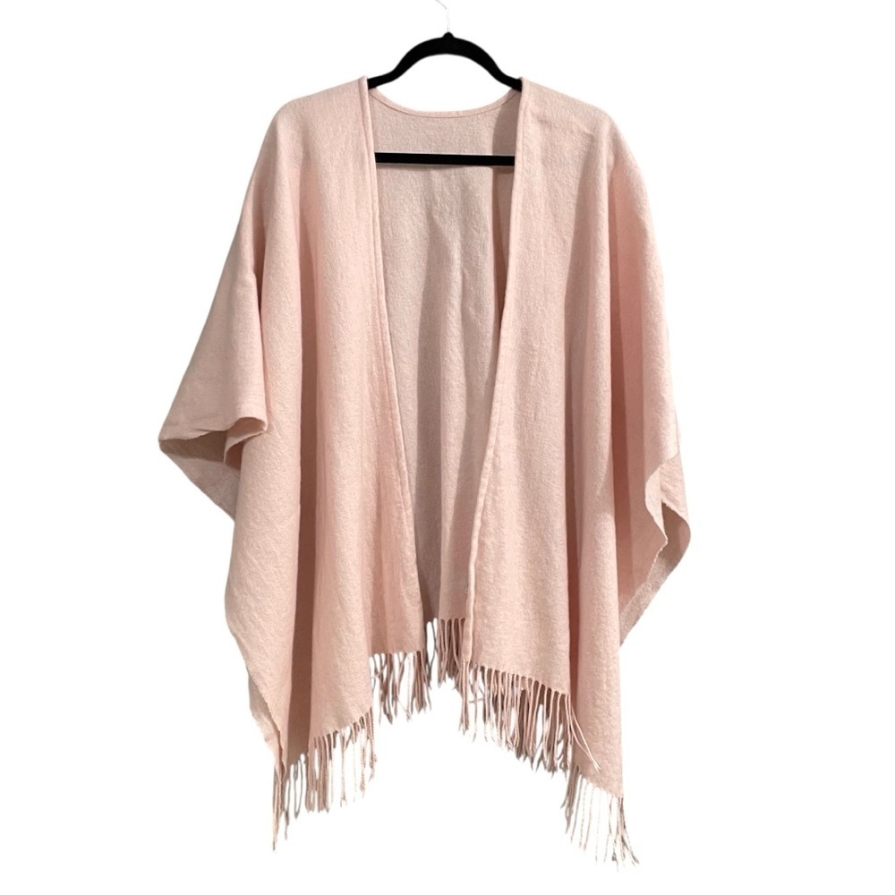 PORTOLANO Pink Wool Shawl Wrap One Size